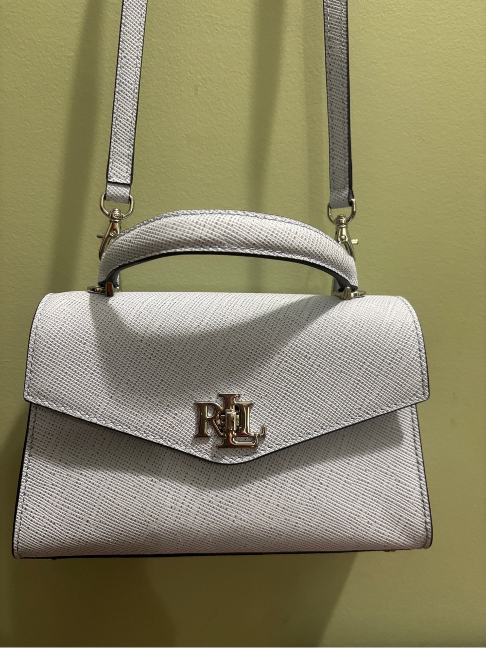 Lauren Ralph Lauren Farrah cornflower blue crossbody satchel